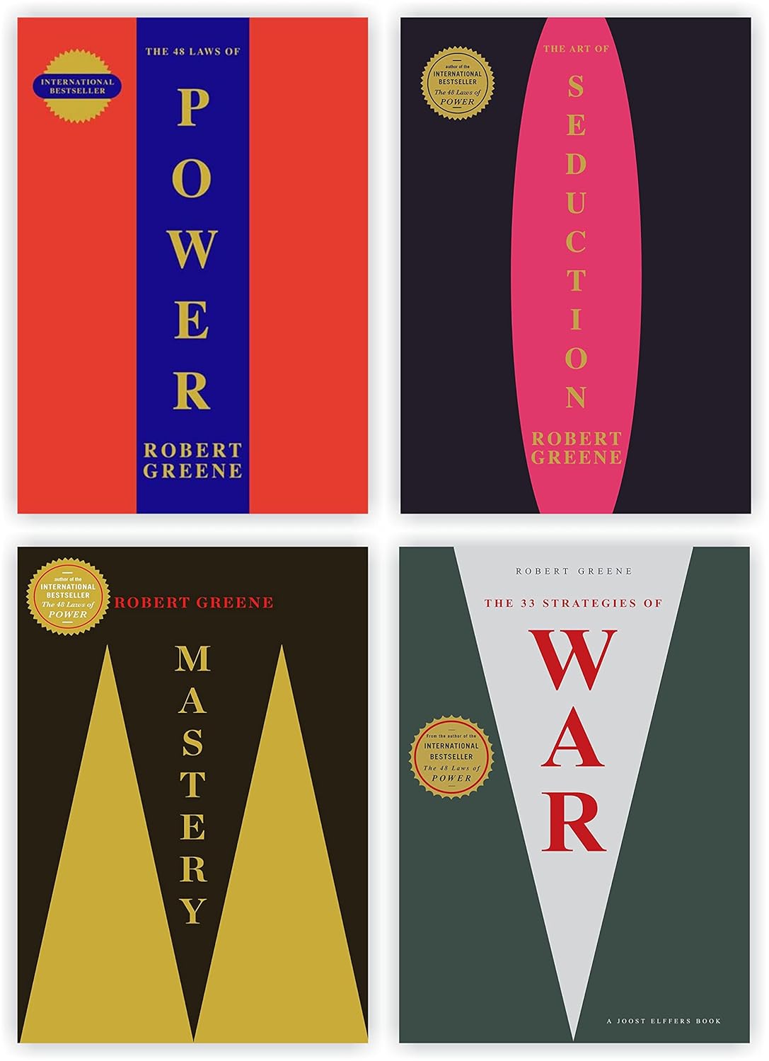 The 48 Laws of Power,The Art of Seduction, Mastery, The 33 Strategies of War by Robert Greene Collection 4 Books Set Paperback