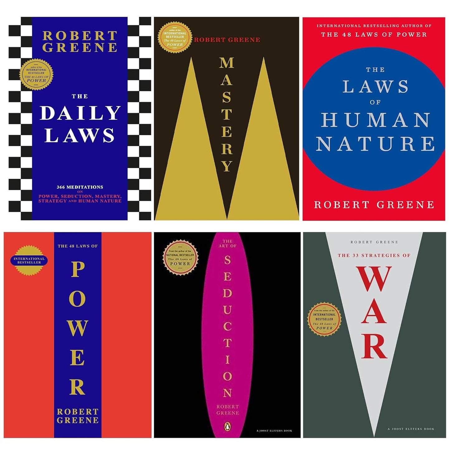 Robert Greene 6 Books Collection Set (Mastery, The Laws of Human Nature, The Daily Laws & 3 More) Paperback ISBN: 9780453812474