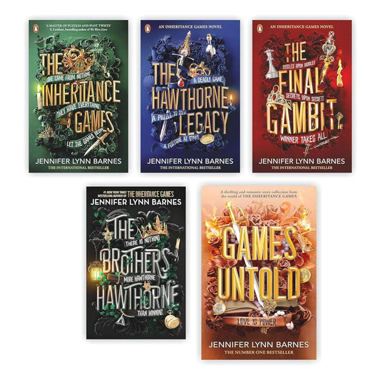 The Inheritance Games 5 Books Set by Jennifer Lynn Barnes, Including The Inheritance Games, The Hawthorne Legacy, The Final Gambit, The Brothers Hawthorne and Games Untold