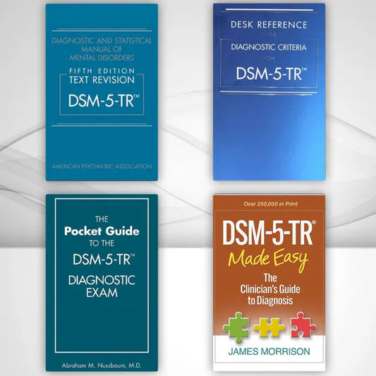 Complete DSM-5-TR Clinical and Study Set – Diagnostic Manual, Desk Reference, DSM-5 Pocket Guide, DSM-5 Made Easy Combo - 978-0890425763, 978-0890425794, 978-1615373574, 978-1462551347