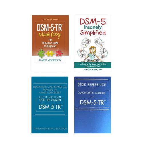 DSM-5 tr Diagnostic and Statistical Manual of Mental Disorders + DSM-5 Made Easy + DSM-5 Simplified + DSM-5 Desk Reference Combo - 978-0890425763, 978-1462551347,  978-1685030476,  978-0890425794