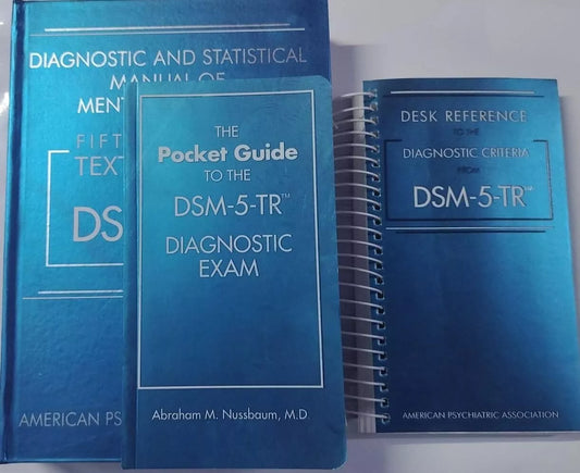 DSM 5 TR Hardcover & Desk Reference & Pocket Guide To Diagnostic Exam Combo Pack - 978-0890425756, 978-0890425794, 978-1615373574