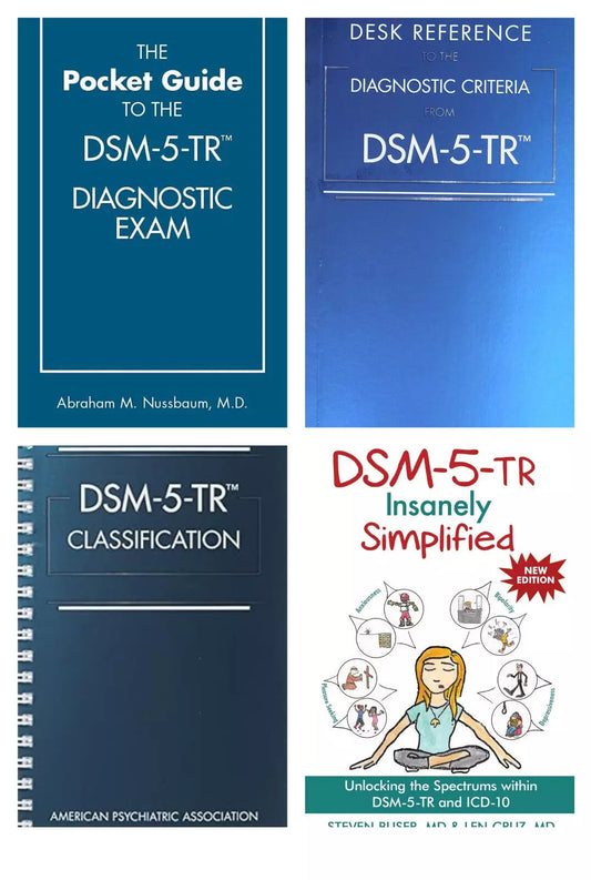 DSM 5 TR Combo Set Desk Reference + Classification + Simplified + Pocket Guide Combo - 978-1615373574, 978-0890425794, 978-0890425831, 978-1685030476