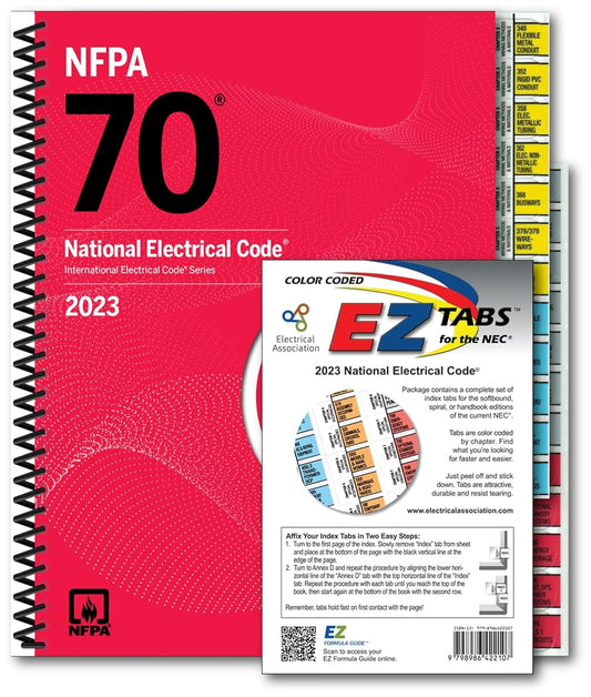 Nec 2023 National electrical code 2023 Edition spiral bound with Color Coded EZ Tabs for the NEC